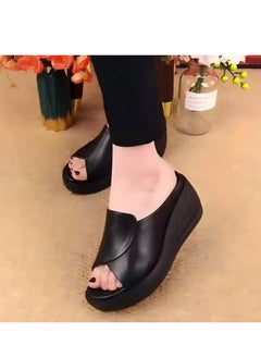 Beautiful Thick-Holed Slippers For Women, Fashionable Outer Wear, Platform Thick-Soled Flip Flops, Foreign Trade New Summer Lazy Internet Celebrity Sandals Size 40  - Image 1