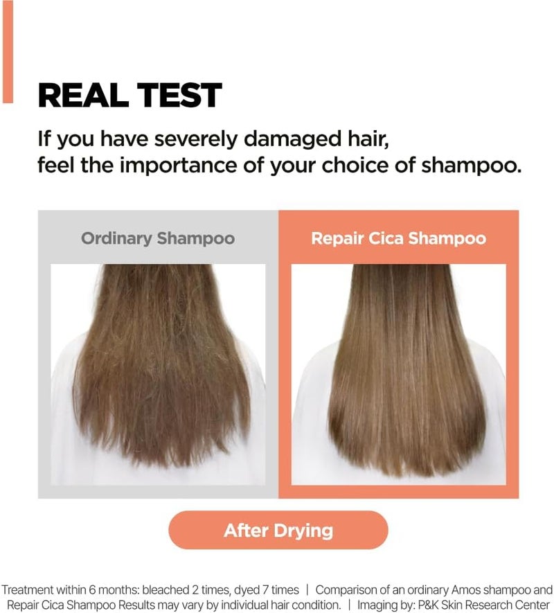amos PROFESSIONAL Repair Cica Shampoo - Repairs, Strengthens & Nourishes Split Ends & Brittle Hair, Reverse Hair Damage Caused by Discoloration, Color & Chemical Services, 16.9 Ounce - Image 3