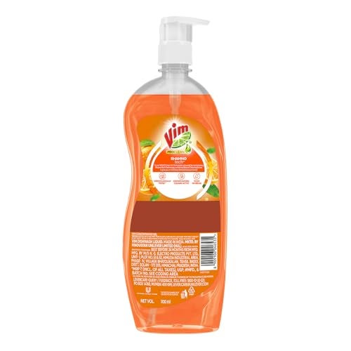 Vim ProClean Dishwash Liquid Gel with Tangerine powered by RhamnoTech™, Gentle on Hands, Removes Tough Grease and Odours, 700ml - Image 2
