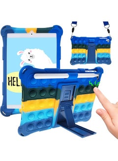 Ipad Mini 5 Fidget Pop It Tablet Case For Kids Boys Poppet Pop Its Push Bubble Silicone Childproof Cover W Kickstand And Lanyard For Ipad Mini 5 4 3 2 1 Gen 7.9 Inch 2019 2015 2012