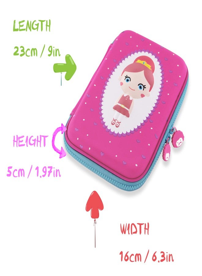 rockpapa High-Capacity Princess Pencil Case, Pencil Box, Storage Box for School Students Girls Teens Kids Toddlers Pink - Image 5