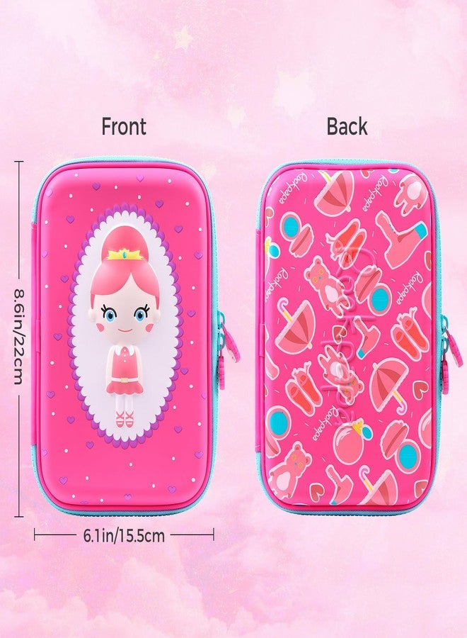 rockpapa High-Capacity Princess Pencil Case, Pencil Box, Storage Box for School Students Girls Teens Kids Toddlers Pink - Image 2
