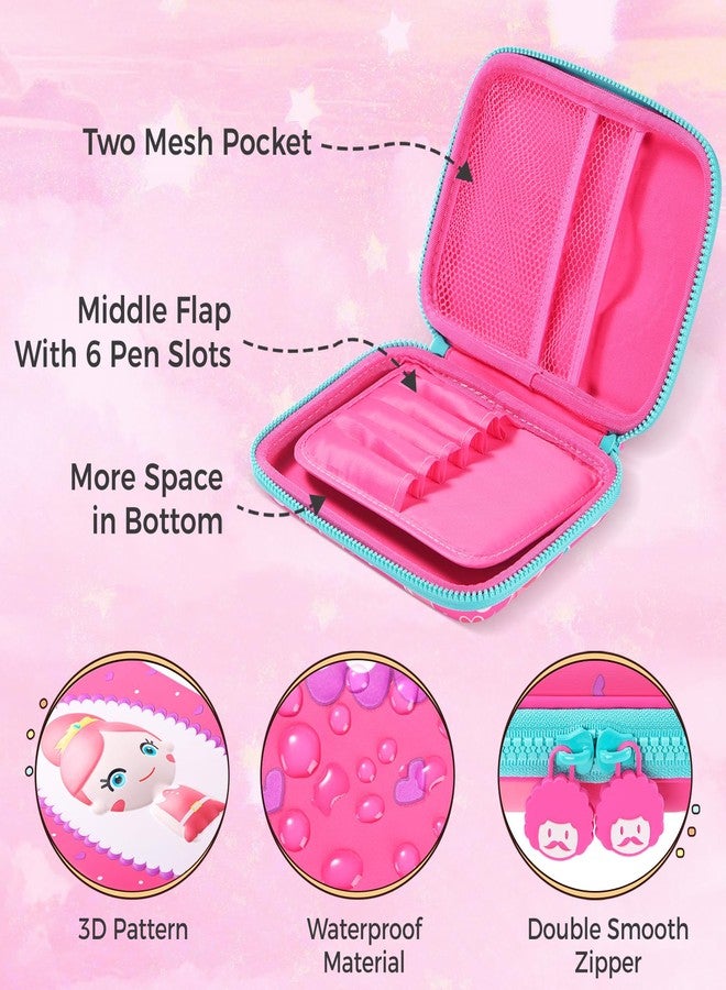 rockpapa High-Capacity Princess Pencil Case, Pencil Box, Storage Box for School Students Girls Teens Kids Toddlers Pink - Image 3