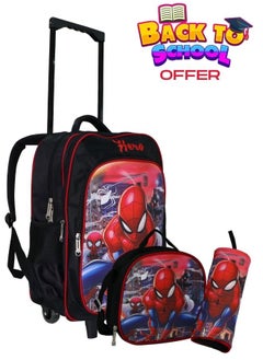 Bravo Kids School Trolley Backpack set of 3 With Pencil case and lunch bag for boys and girls  - Image 1