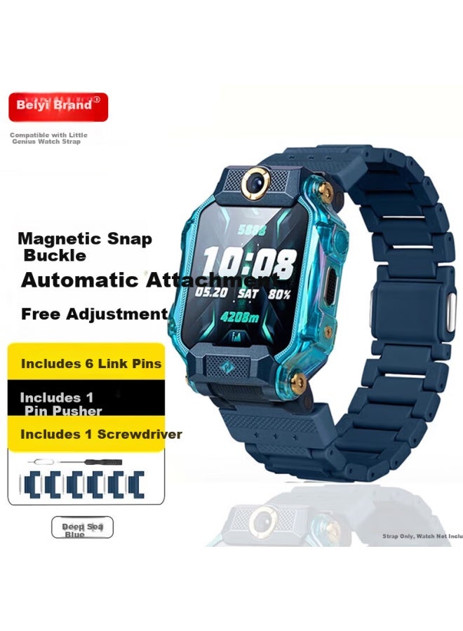 Beiyipin Compatible Xiao Tian Cai Z10/z9/z8a Kids Student Phone Watch Magnetic Buckle Strap Z7s/z6p/z6/z3/d3/q2a/z6s Deep Sea Blue - Image 1