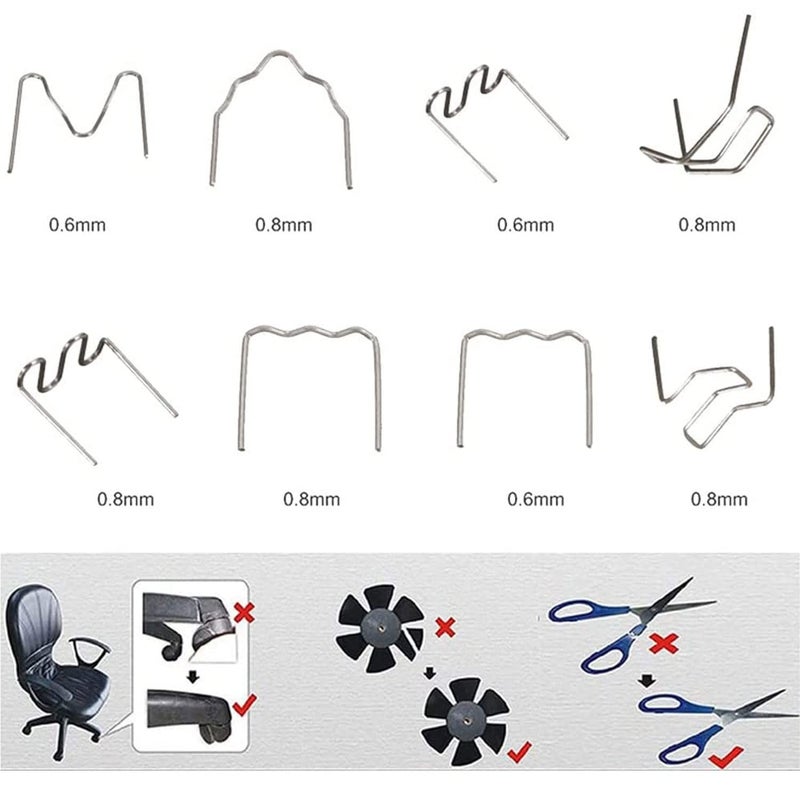 Excefore 800Pcs Plastic Hot Staples With Box, 8 Types Wave Flat Mv Hot Stapler Staples For Car Bumper Repair Plastic Welding Repair Diy Tool Box (800Pcs 8 Types Staples) - Image 5