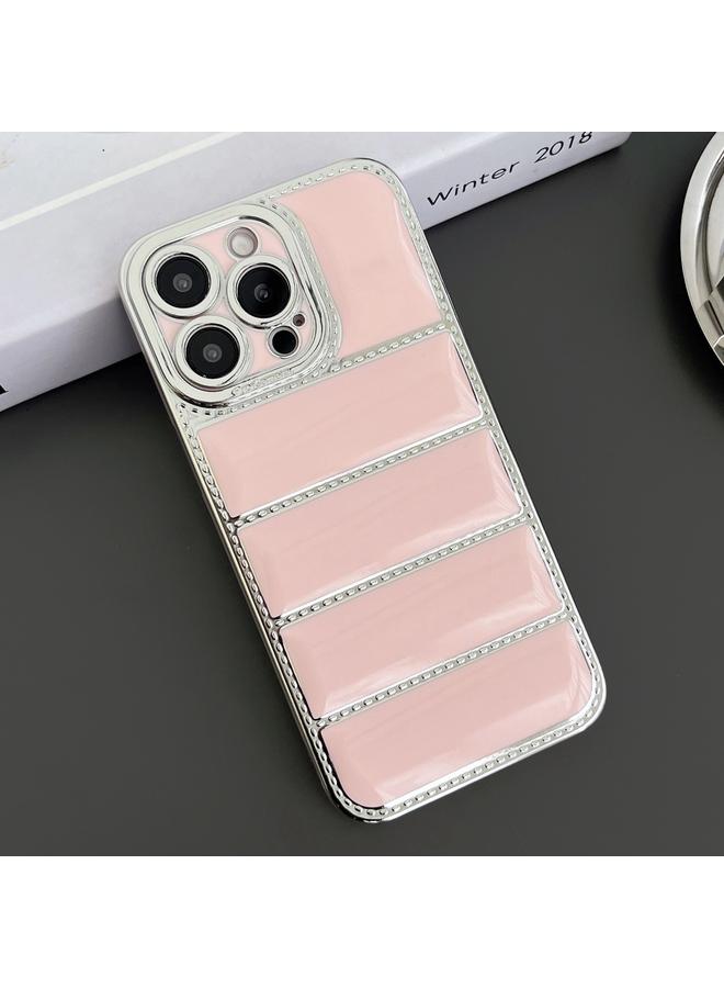 S-TOP Case For iPhone 16 Pro Max Electroplated Silver Edge Eiderdown TPU Phone Case - Image 1