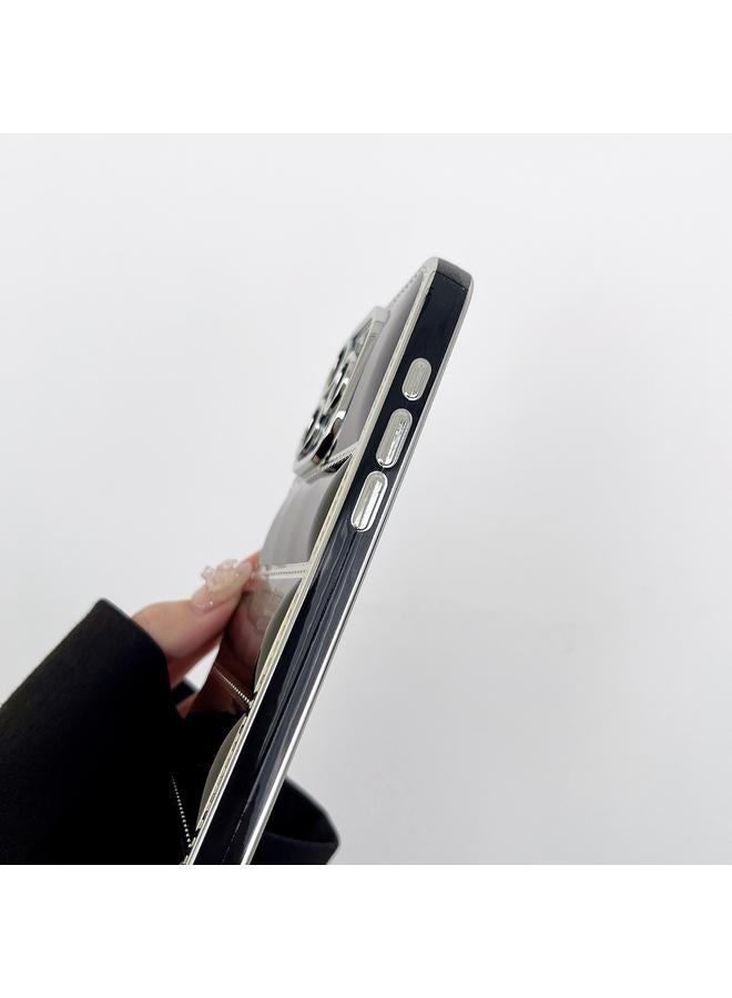 S-TOP Case For iPhone 16 Pro Max Electroplated Silver Edge Eiderdown TPU Phone Case - Image 4