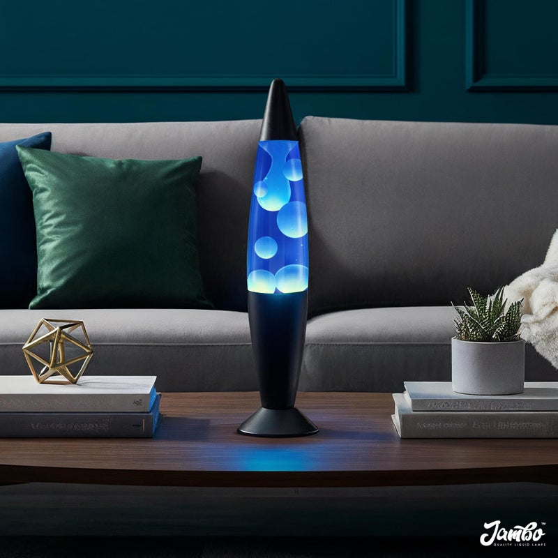 JAMBO 16" Beautiful Lamp- Blue with White/Blue Wax, Relaxing Liquid Lamp for Living Room Office Bedroom Adults Teens Kids, Magma Light, Night Light Nightlight, Home Decor - Image 2