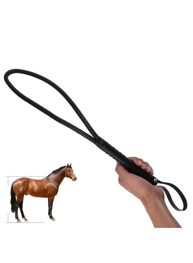Black Heavy Duty Equestrian Riding Crop Ergonomic Handle Training Whip - Image 2