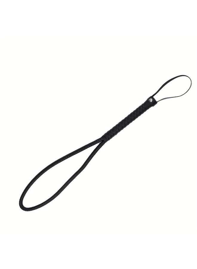Black Heavy Duty Equestrian Riding Crop Ergonomic Handle Training Whip - Image 1