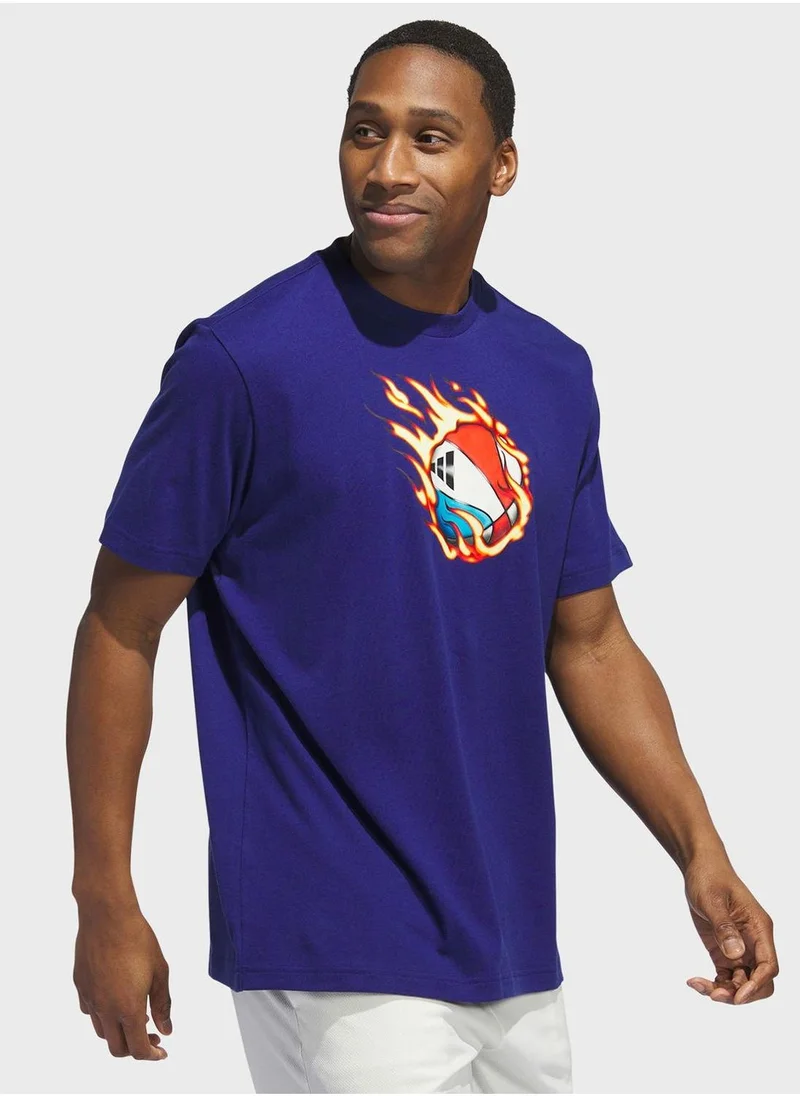 Adidas On Fire Basketball Graphic T-Shirt