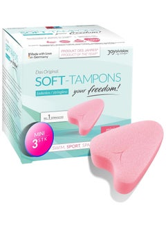 Soft-Tampons Mini I 3 Pieces I Threadless tampons for Sports, Swimming & spa I Menstrual sponges Ultra Soft I Easy Insertion & Removal I Soft Tampon Without Thread