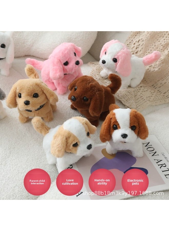 Electric Kidsren's Toy Puppy Artificial Walking Plush Kidsren's Dog Walking Stall Pet Girl Gift Baby-Color:Teddy Dog -Specifications:opp Bag  - Image 2