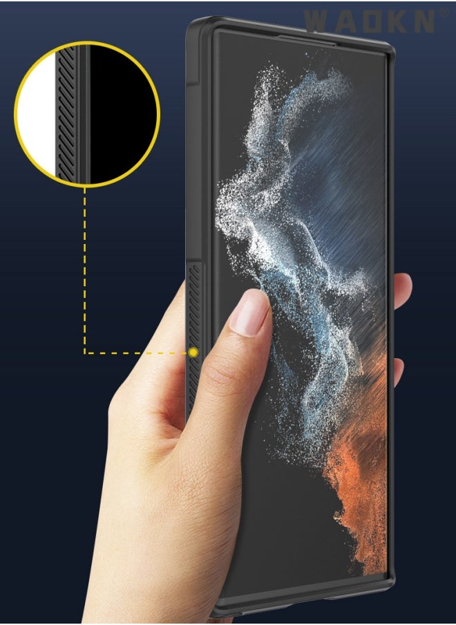 WAOKN Liquid Silicone for Samsung Galaxy S23 ULTRA case cover Full Body Screen Camera Protective, Shockproof, Slim, Anti-Scratch Soft Microfiber Lining Shockproof Silicone TPU Phone Back Cover Black  - Image 2