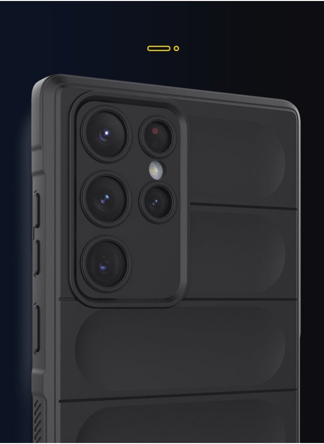 WAOKN Liquid Silicone for Samsung Galaxy S23 ULTRA case cover Full Body Screen Camera Protective, Shockproof, Slim, Anti-Scratch Soft Microfiber Lining Shockproof Silicone TPU Phone Back Cover Black  - Image 3