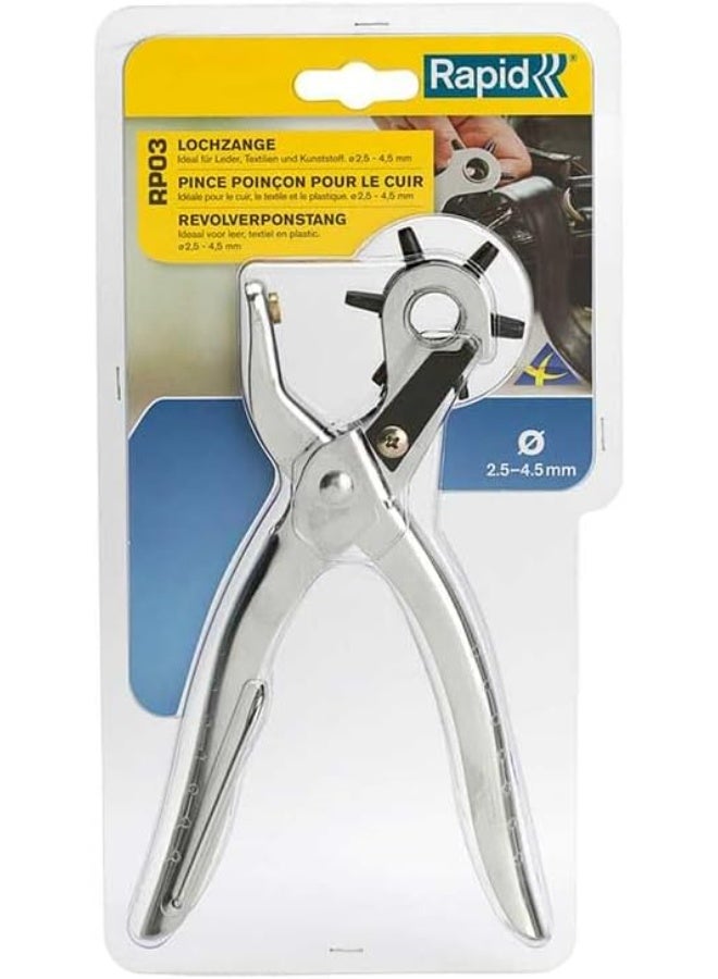 رابيد RP03 كماشة تخريم جلد 2.5–4.5 مم قابلة للتعديل، فضي - Image 1