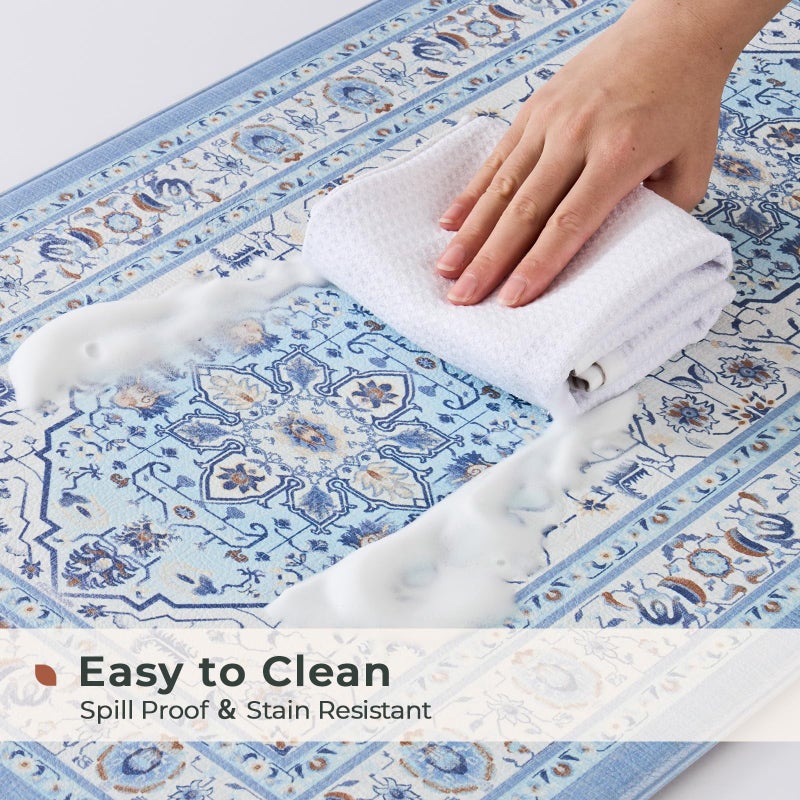 FRESHMINT Anti Fatigue Kitchen Mats Set 2 PCS, Waterproof & Non-Skid Medallion Kitchen Rugs, Cushioned Kitchen Floor Mats for Standing Washable Comfort Kitchen Runners for Lanudry, Office, Sink - Image 4