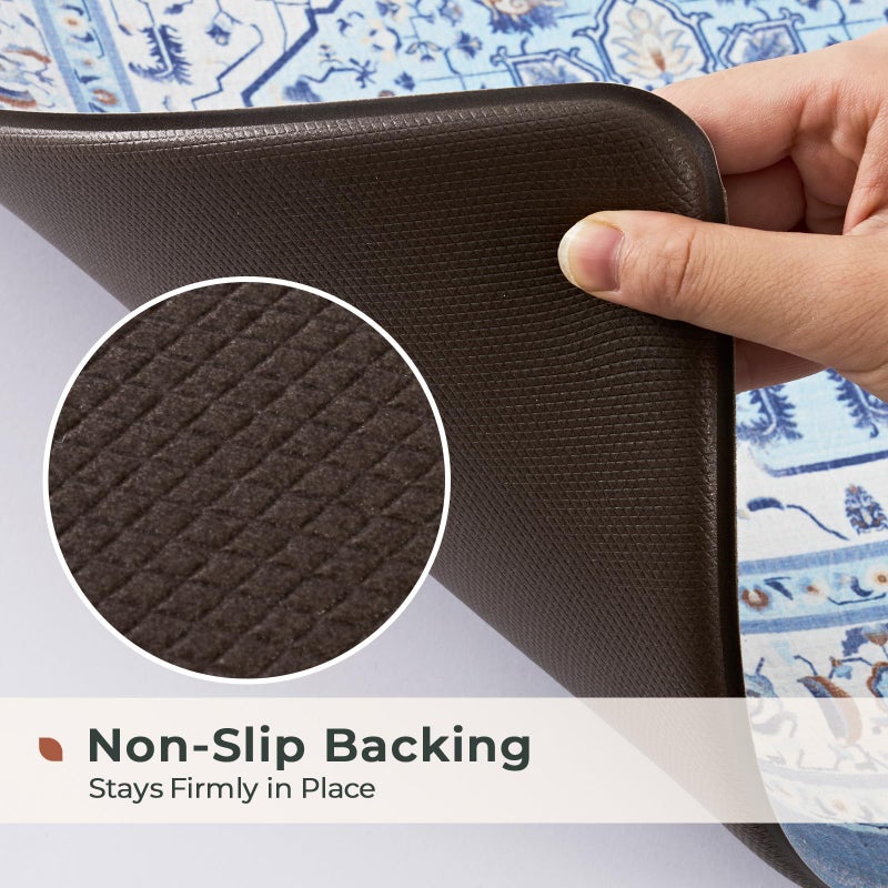 FRESHMINT Anti Fatigue Kitchen Mats Set 2 PCS, Waterproof & Non-Skid Medallion Kitchen Rugs, Cushioned Kitchen Floor Mats for Standing Washable Comfort Kitchen Runners for Lanudry, Office, Sink - Image 5