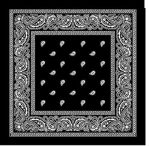 SPIN CART Unisex Cotton Soft Breathable Paisley Bandana For Men & Women (1, Black) - Image 1