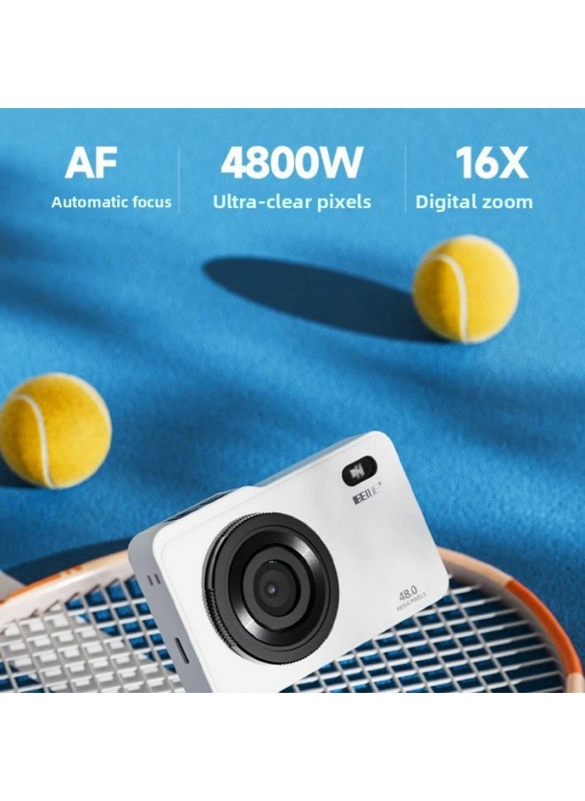 Generic Hot-selling Digital Camera Retro CCD Campus High-definition Portable Small Camera Entry Card Camera Gift-Body Color:2.4inch Pink 32g  - Image 3