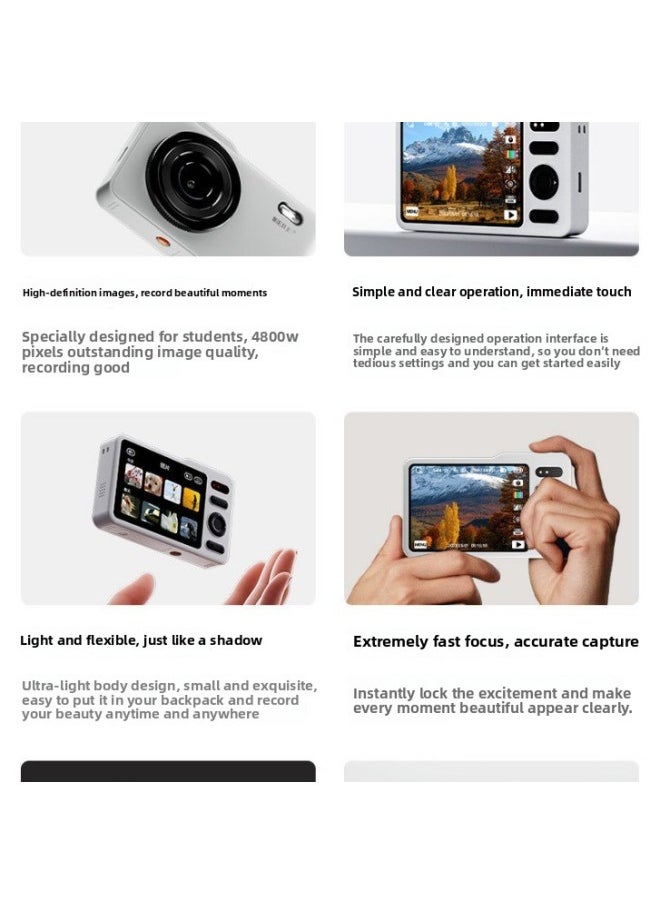 Generic Hot-selling Digital Camera Retro CCD Campus High-definition Portable Small Camera Entry Card Camera Gift-Body Color:2.4inch Pink 32g  - Image 4