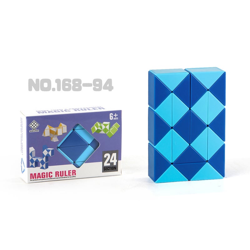 Variable Magic Ruler 24-Segment Educational Toys Alien Folding Magic Ruler Magic Snake New Color Sky Blue 72-Segment Magic Ruler - Image 1