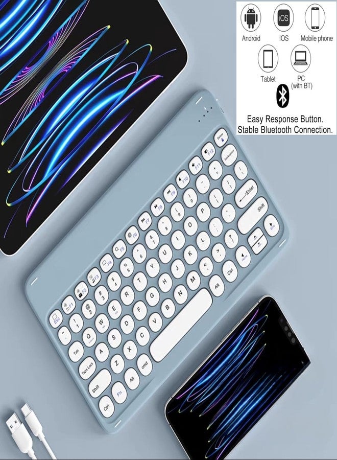 NUWONAYA Keyboard Case for iPad Air 11 inch (M3 2025 / M2 2024)/Air5 Air4 Pro11(4th/3rd/2nd/1st Gen) with Pencil Holder and Cute Color Magnetic Detachable Round Key Keyboard，New Pink - Image 3