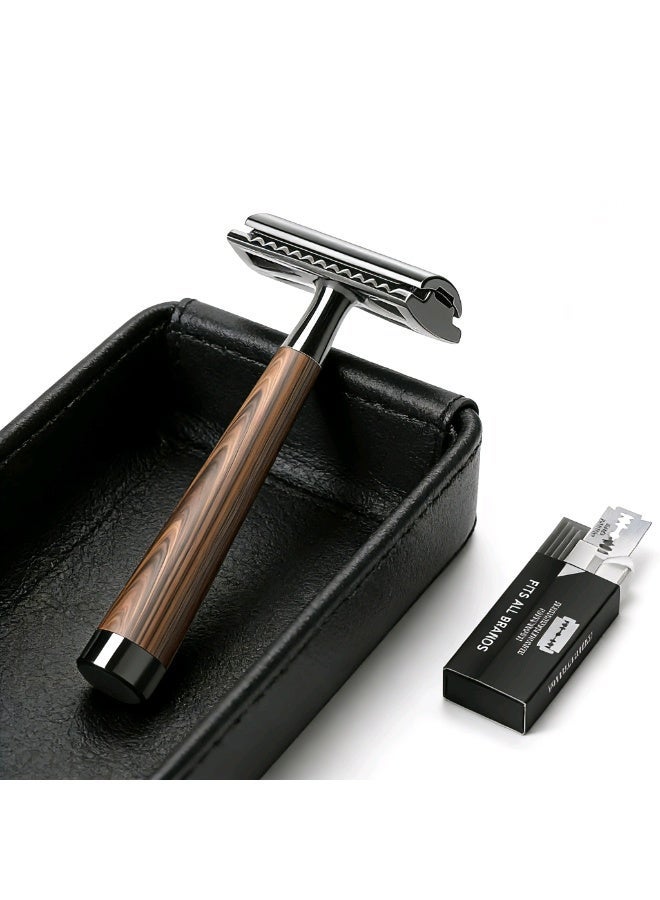 Men's Manual Wooden Handle Shaver - Image 1