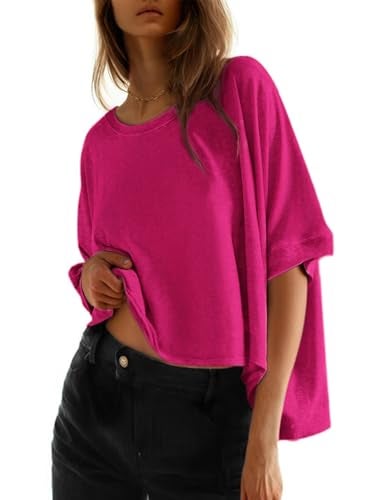 Dokotoo Summer Shirts for Women Plus Size Crop Womens Tops Trendy Cute Ladies Fashion 2025 Spring Workout Gym Clothes Oversized Tshirts Casual Solid Blouses T-Shirts Women's Clothing Outfits Tees - Image 5