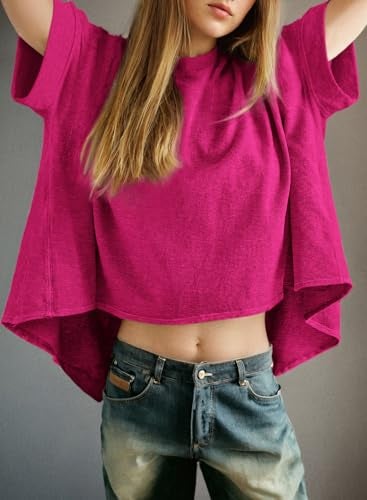 Dokotoo Summer Shirts for Women Plus Size Crop Womens Tops Trendy Cute Ladies Fashion 2025 Spring Workout Gym Clothes Oversized Tshirts Casual Solid Blouses T-Shirts Women's Clothing Outfits Tees - Image 3