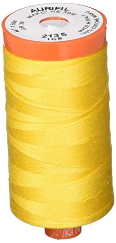 Aurifil A1050-2135 Solid 50wt 1422yds Yellow Mako Cotton Thread - Image 1
