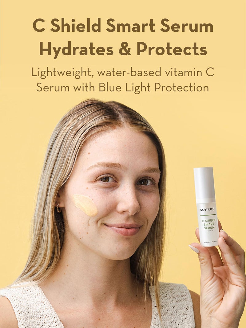 Sonage C Shield Smart Serum: Hyaluronic Acid & Vitamin C | Brightens, Shields from Blue Light, Fades Dark Spots (15 ml) - Image 2