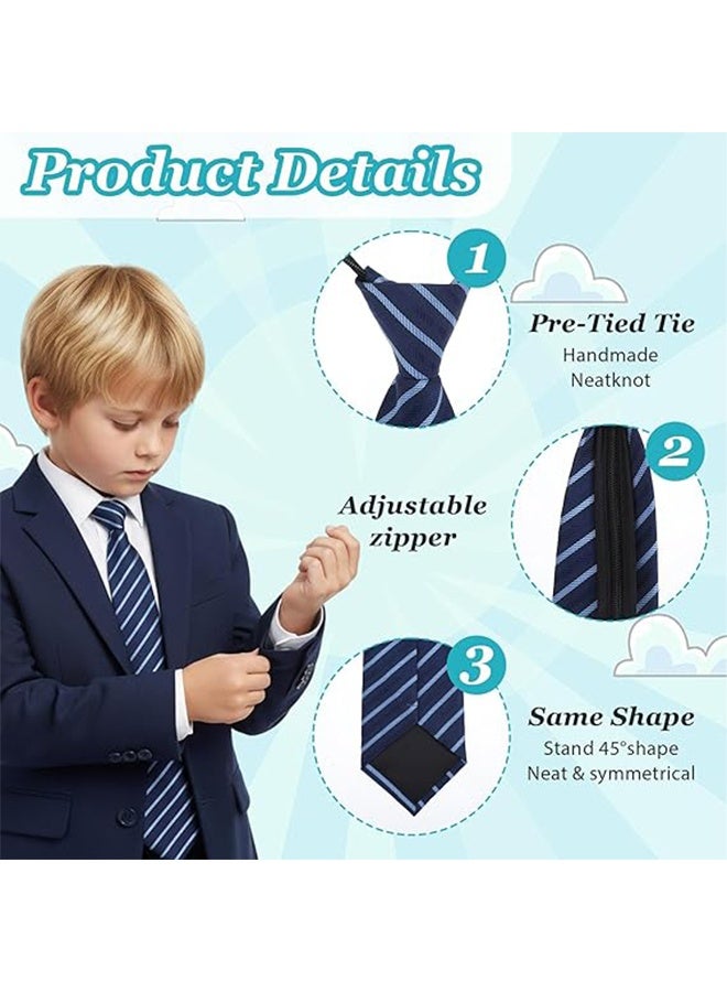 4PCS Zipper Ties Set for Men Adjustable Men's Pretied Neckties Zip on Tie for Men Zipper Skinny Necktie Clip on Slim Tie - Image 3
