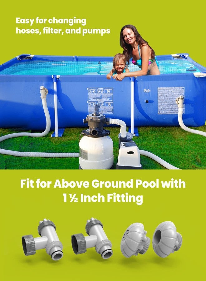 SUMMERBUDDY Above Ground Pool Parts, Replacement Pool Pump Part with Plunger Valve, 1.5" Outlet Strainer & Inlet Nozzle, Pool Hose Adapter for Sand Pump (Style 1) - Image 2