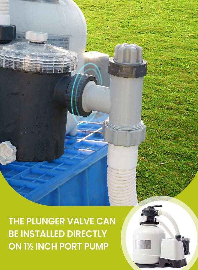 SUMMERBUDDY Above Ground Pool Parts, Replacement Pool Pump Part with Plunger Valve, 1.5" Outlet Strainer & Inlet Nozzle, Pool Hose Adapter for Sand Pump (Style 1) - Image 5
