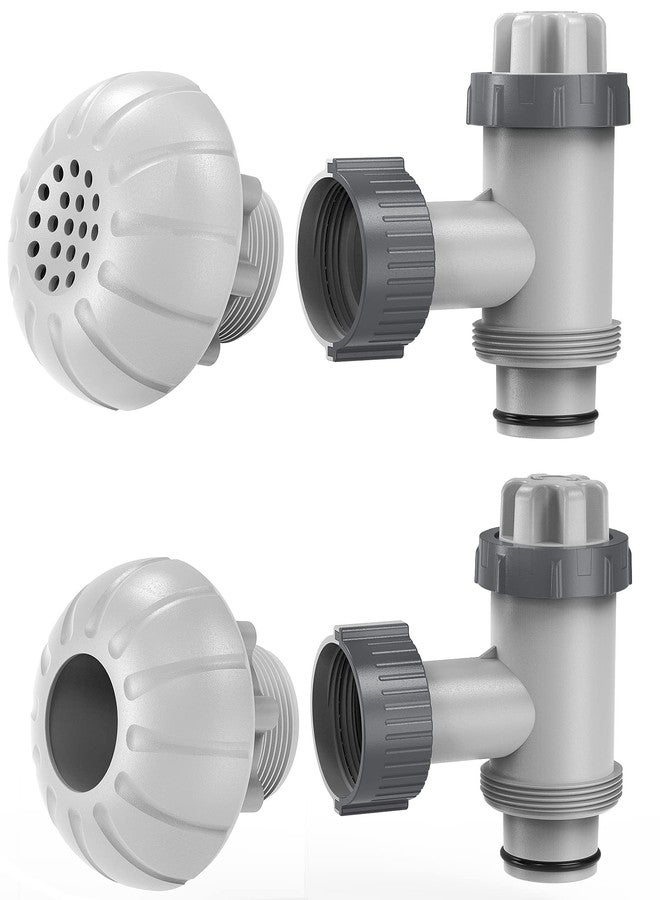 SUMMERBUDDY Above Ground Pool Parts, Replacement Pool Pump Part with Plunger Valve, 1.5" Outlet Strainer & Inlet Nozzle, Pool Hose Adapter for Sand Pump (Style 1) - Image 1