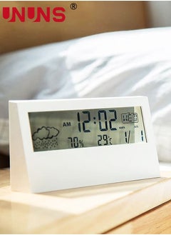 UNUNS Digital Alarm Clock,LCD Digital Alarm Clock 4.7 Inch Screen With Time Date Temperature,Easy Snooze Function Sleep Timer Alarm Clock For Bedroom  - Image 4