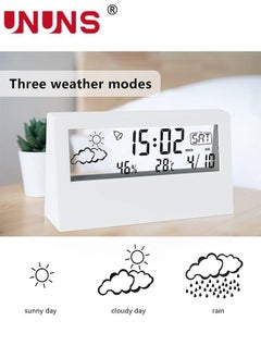 UNUNS Digital Alarm Clock,LCD Digital Alarm Clock 4.7 Inch Screen With Time Date Temperature,Easy Snooze Function Sleep Timer Alarm Clock For Bedroom  - Image 3