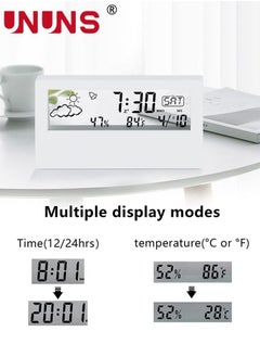 UNUNS Digital Alarm Clock,LCD Digital Alarm Clock 4.7 Inch Screen With Time Date Temperature,Easy Snooze Function Sleep Timer Alarm Clock For Bedroom  - Image 2