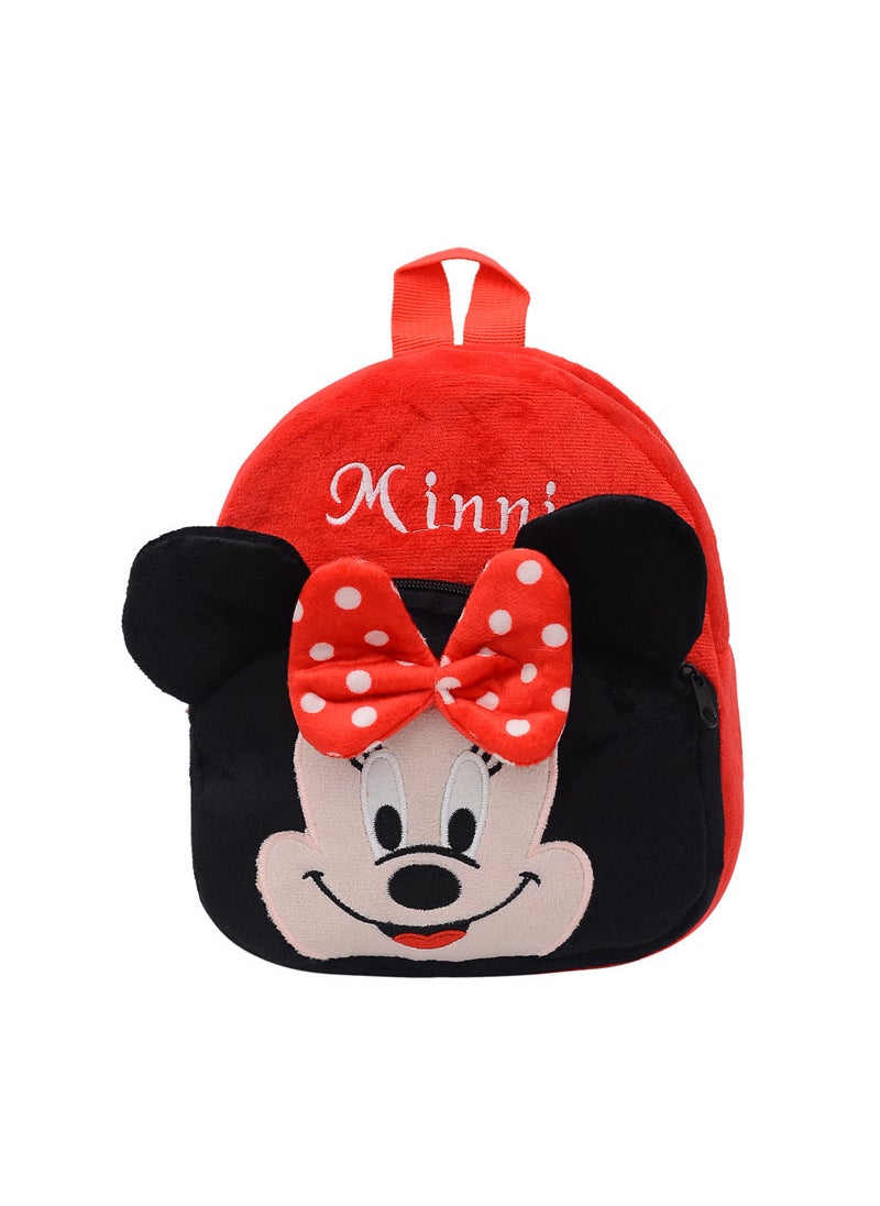 Generic Cute Toddler Plush Backpack Cartoon Schoolbag Red Minnie 