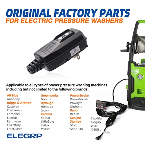 ELEGRP G1215PA2 G20PASR Patented Auto-Monitoring GFCI Replacement Plug Assembly, Auto Reset 15 Amp Non-Grounded 2 Wires 2-Prongs for Power Pressure Washer, Pool Pump, UL/CUL Listed, 1 Pack, Black - Image 3