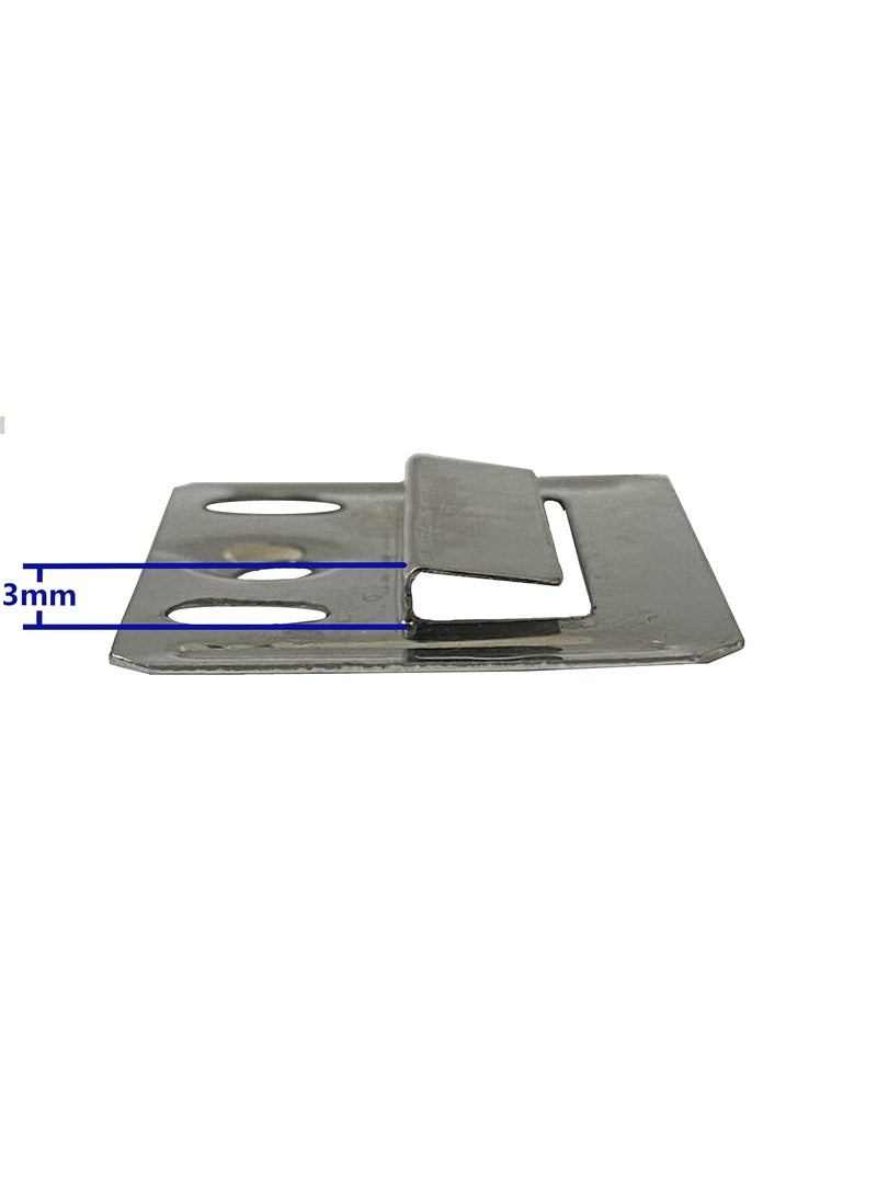 terasabtera terasabtera PVC Wall Panel WPC Louver Cladding Clips GI Galvanized Iron Steel Clamp Buckle Interlocking Hanging Bracket Silver Furniture Fixing for Integrated Panels Pack of 400 Pieces  - Image 4