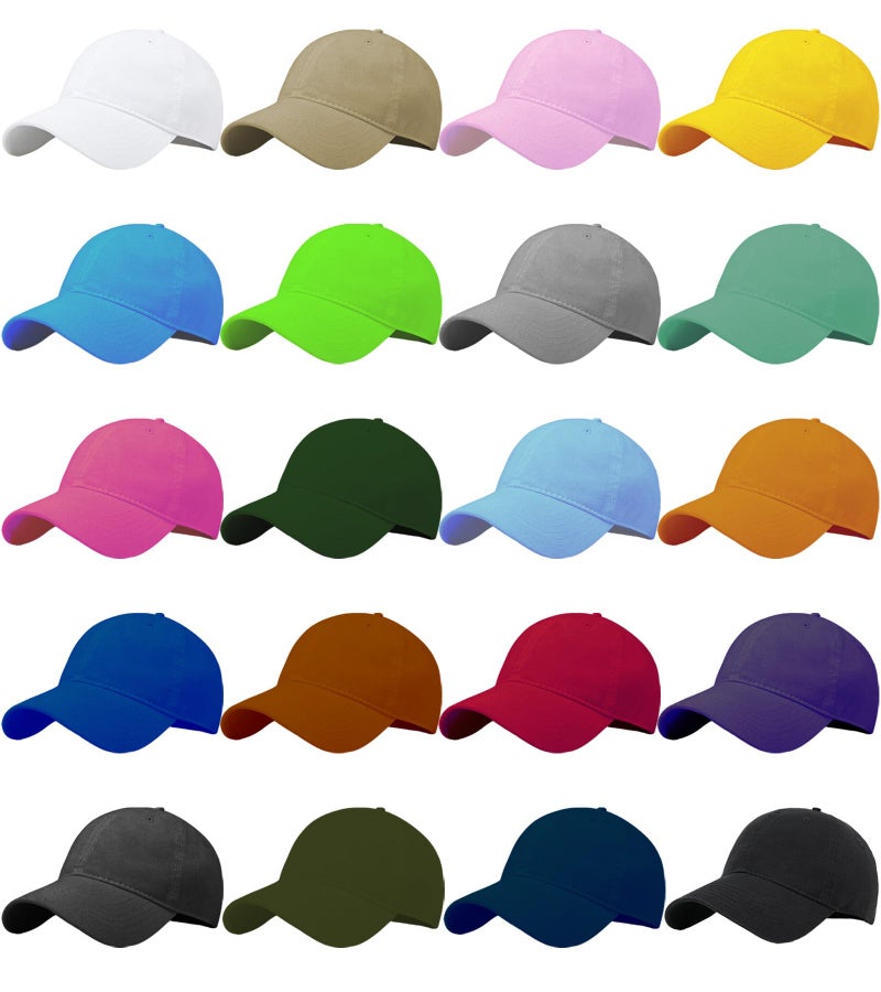 LYDTICK 20 Pack Baseball Cap Blank Trucker Hats Bulk Wholesale Hats Adjustable Plain for Men Women, Multicolor - Image 1