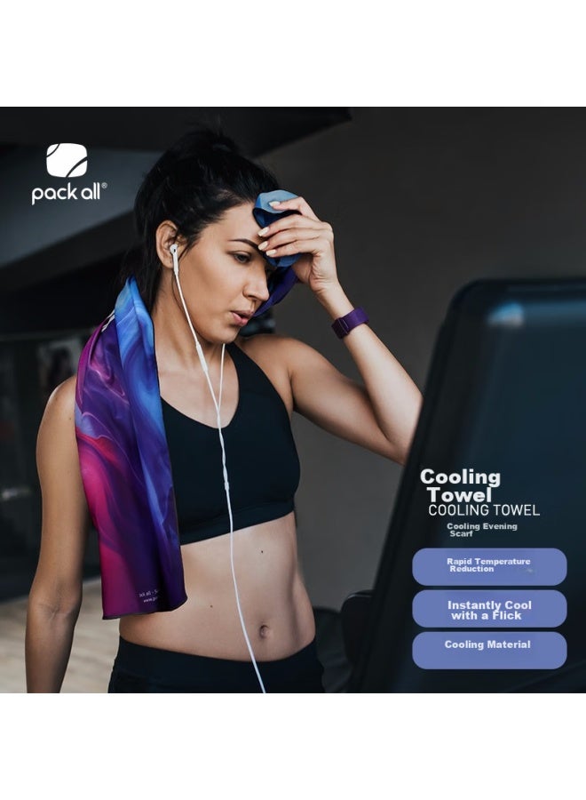 باك أول Pack All Fitness منشفة امتصاص العرق سريعة الجفاف للجري واليوجا، منشفة رياضية عصرية مبردة لمسح العرق بإحساس بالبرودة، 100*30 سم - Image 1