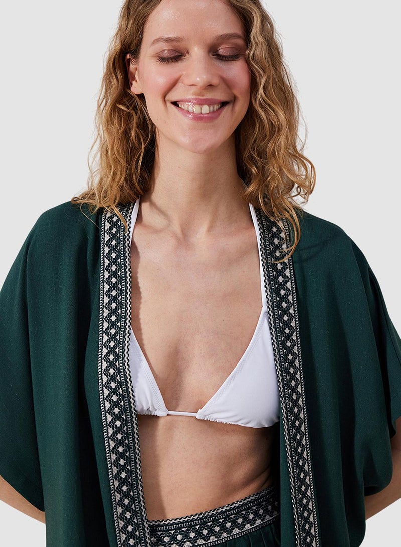 Penti Leaf Green Kimono - Image 3