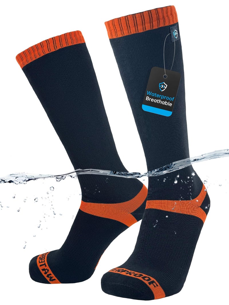 DexShell Waterproof Socks Hytherm Pro for Men & Women, Thermal for Hiking Trekking in Extreme Cold Weather, Thick Merino Wool Inners with Breathable PFOA-free Membrane, Unisex SM, ORG Stripe - Image 1