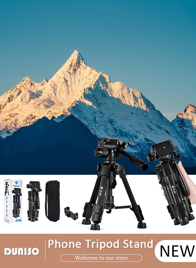 DUNISO Tripod Stand Extendable Phone Tripod Stand with Portable Pouch, Portable Phone Tripod Stand, Phone Mount for iPhone＆ Android Phone Gopros DSLR Cameras  - Image 1
