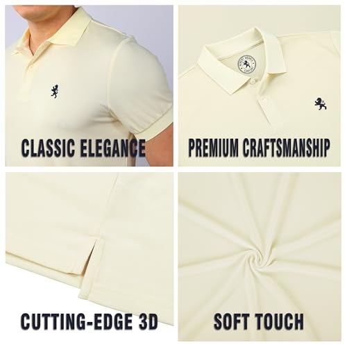 Albert Morris Mens Striped Short Sleeve Polo Shirts 4 Pack - Regular Fit - Multicolor - Pastel Collection (4 Pack) - Large - Image 3