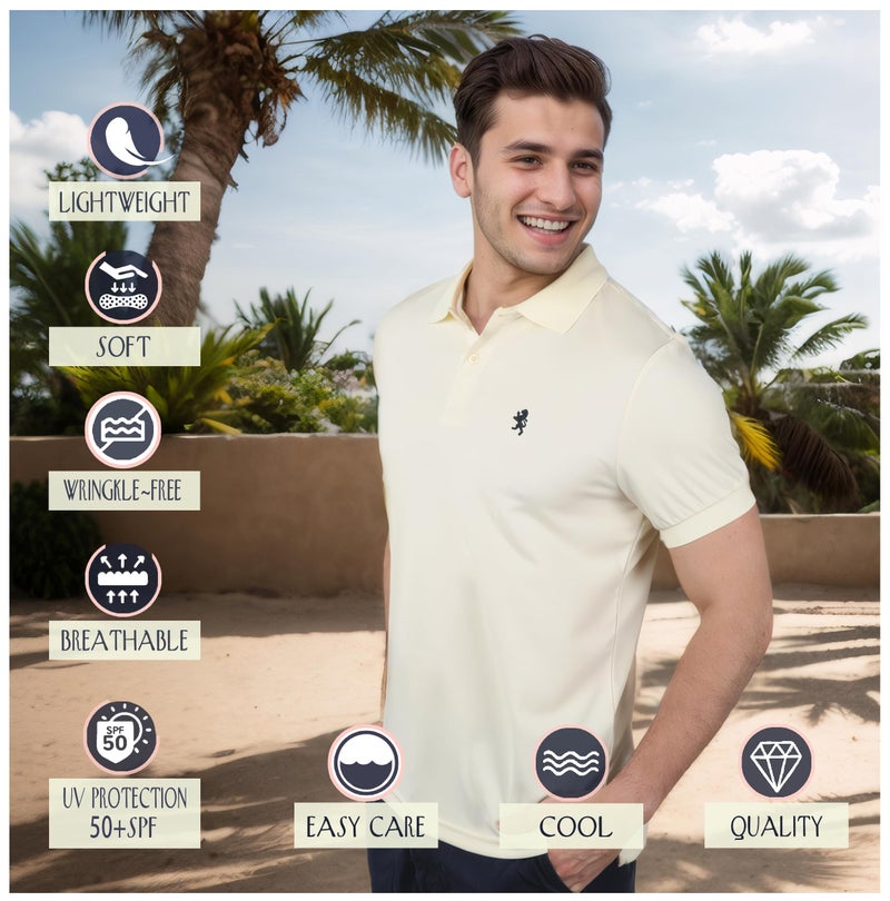 Albert Morris Mens Striped Short Sleeve Polo Shirts 4 Pack - Regular Fit - Multicolor - Pastel Collection (4 Pack) - Large - Image 4